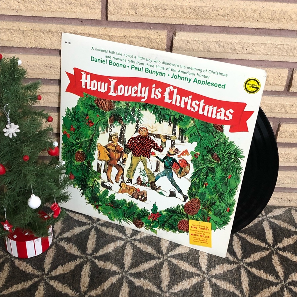 70's "How Lovely is Christmas" Record - Christmas Folk Tale Album - Bing Crosby
